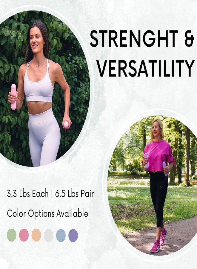 Polyfit Dumbbell Weight Bars for Women - Set of 2 (3.3 LB | 6.5 LB Pair) - Dumbbell Set for Walking, Yoga, Dance, Barre, Pilates, Cardio, Aerobics - Rust - Image 4